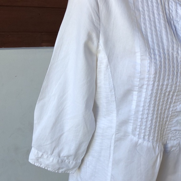 Coldwater Creek white cotton tunic with mandarin collar size small never worn - Picture 3 of 6